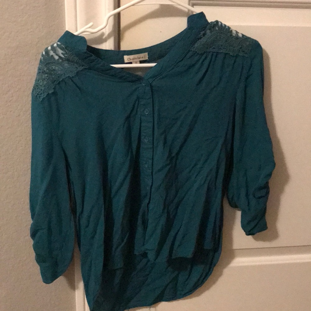 turquoise blouse